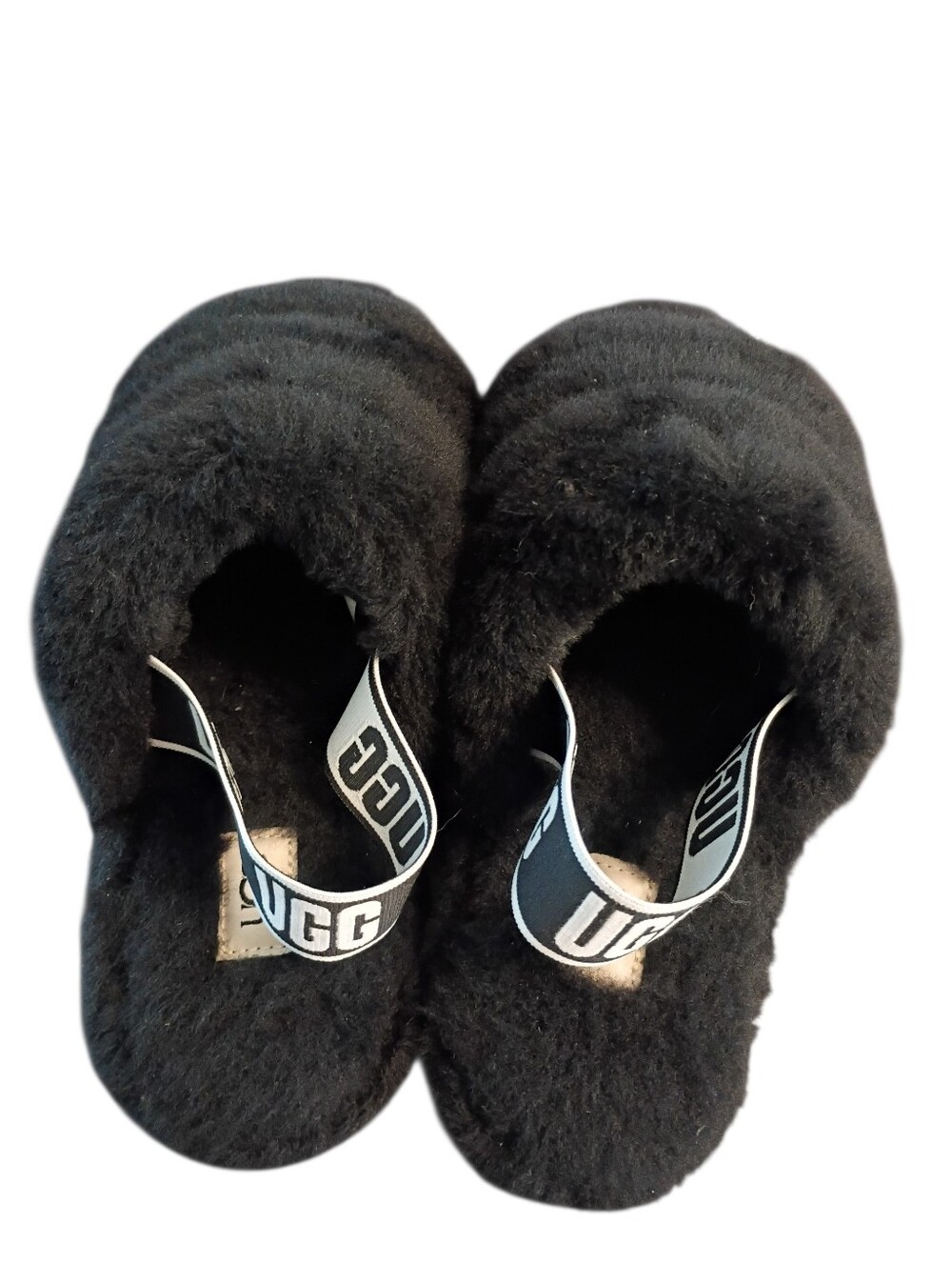 UGG Fluff Yeah Slides Black Size 9 - Picture 2 of 6